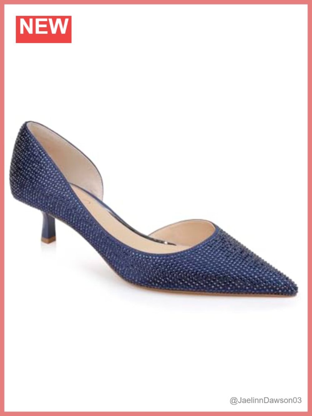 Jewel Badgley Mischka Women's Teegan Pointed Toe Kitten Heel Pumps - Slingback